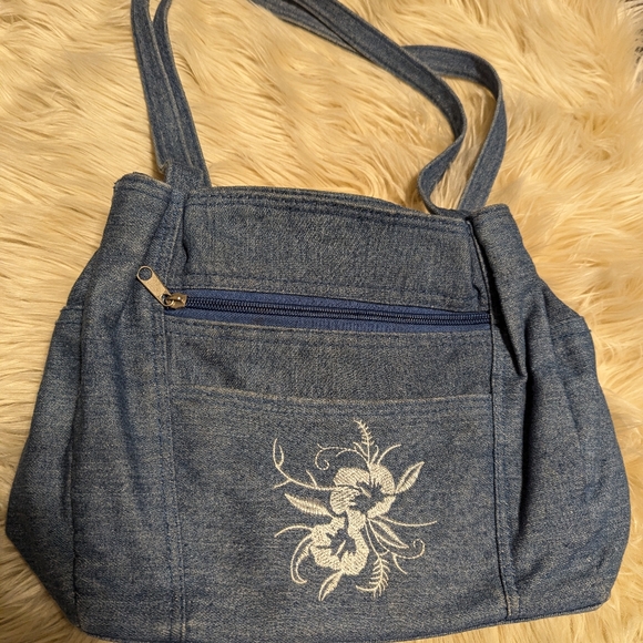 *New without tags* denim shoulder bag with pouch - Picture 2 of 5